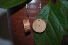 Ohrringe aus dem Holz der Erle in kleinen Scheiben; Haken versilbert, nickelfrei (OSEr2) 